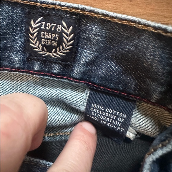 Chaps Men's Straight Fit Dark Blue Jeans - Picture 4 of 4